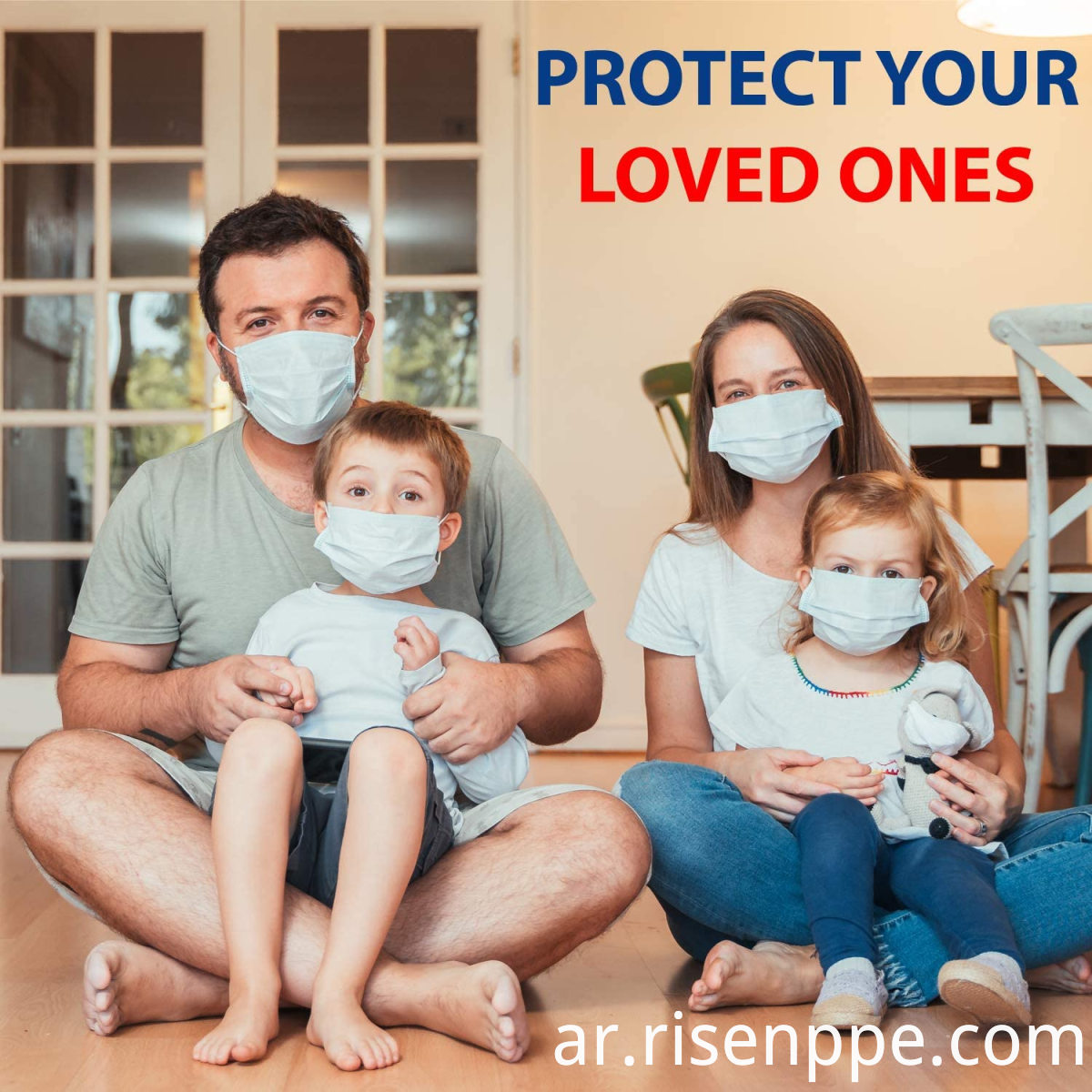يمكن التخلص منها 3 رقائق الوجه غير المنسوجة تنفس الأذن للأطفال والكبار Disposable 3 Ply Non Woven Earloop Face Respirator For Children And Adults